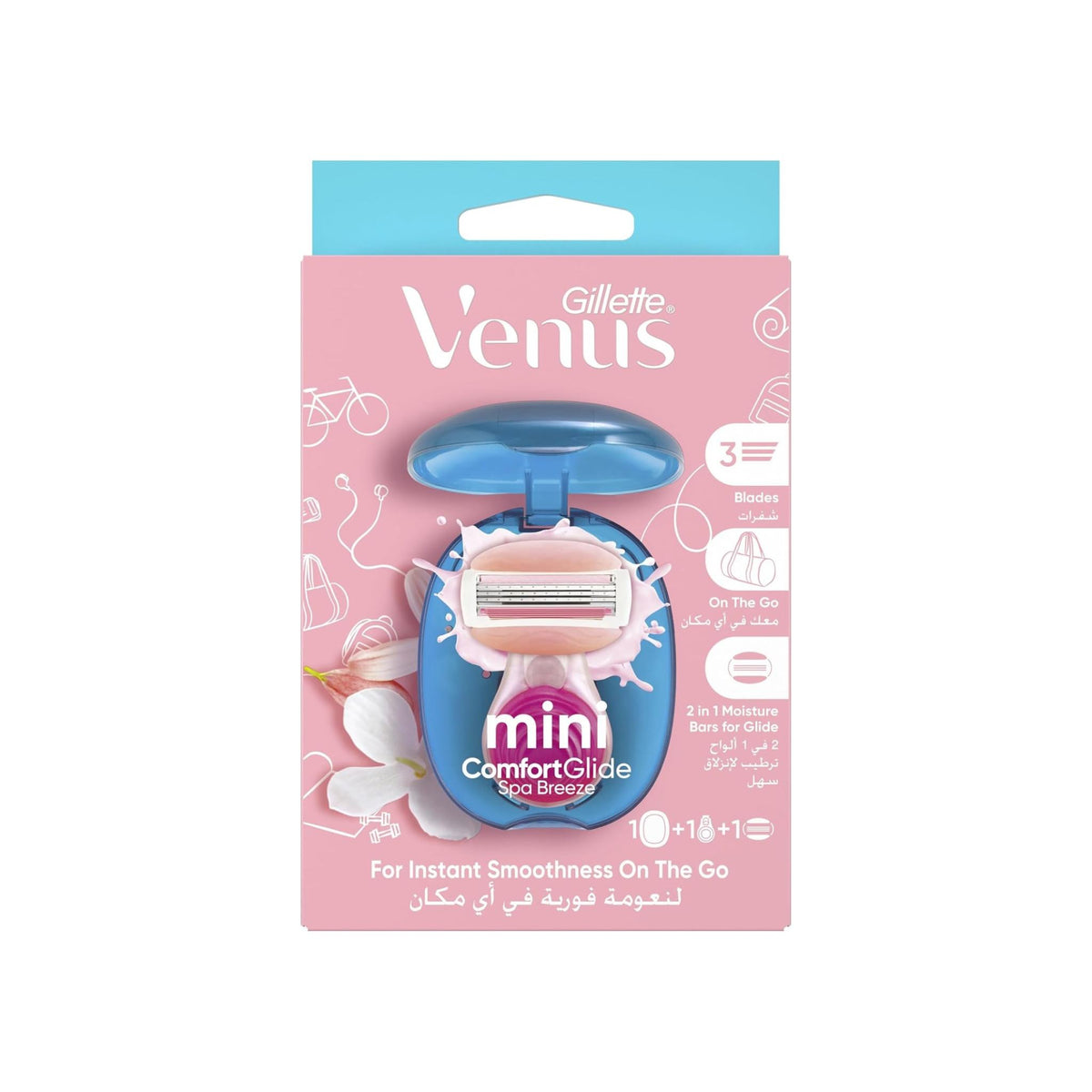 Gillette Venus Comfort Glide SPA Breeze - Mini Travel Refillable Razor