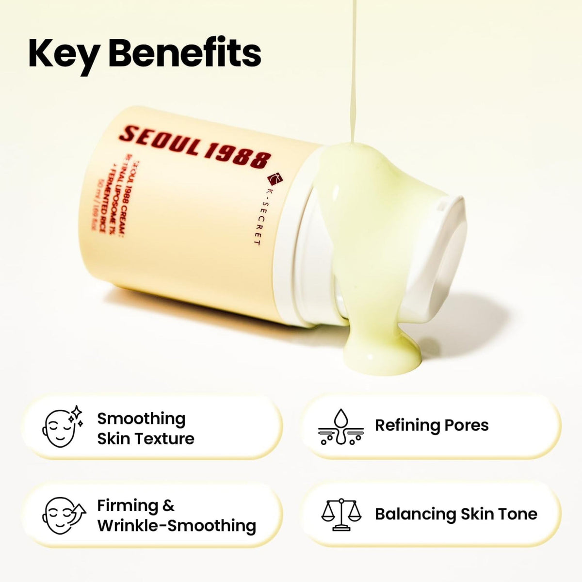 K-SECRET Seoul 1988 Retinal Liposome 1% & Fermented Rice Anti-Aging Face Cream - Face Cream