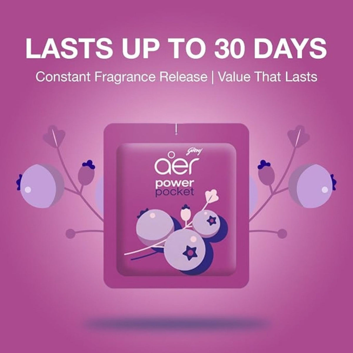 Godrej Aer Power Pocket Bathroom Fragrance - Berry Rush