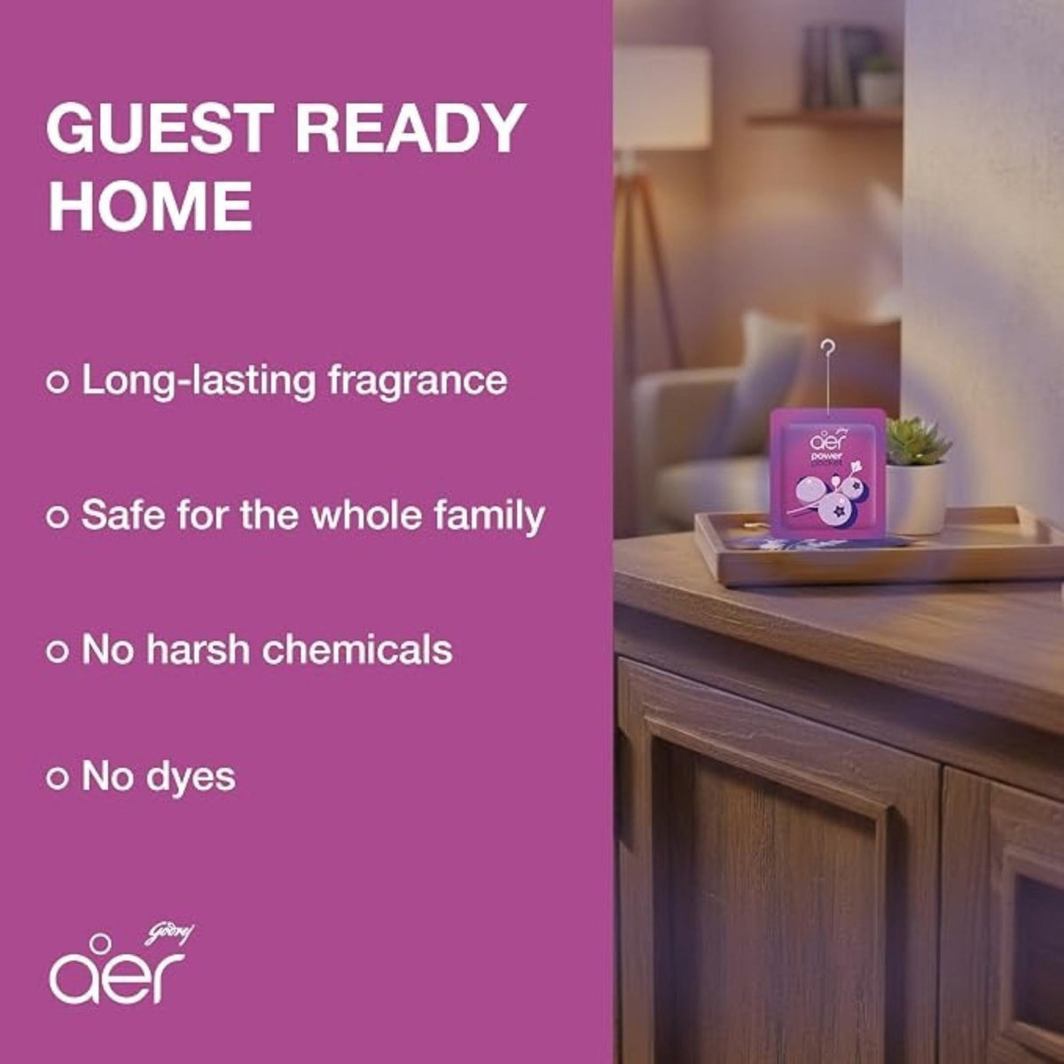 Godrej Aer Power Pocket Bathroom Fragrance - Berry Rush