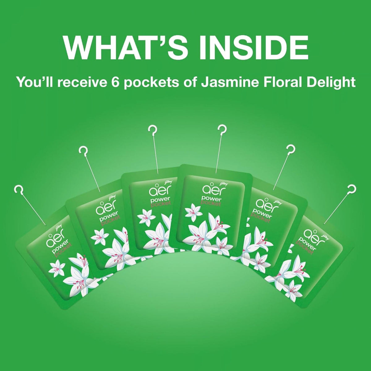 Godrej Aer Power Pocket Bathroom Fragrance - Jasmina Floral Delight