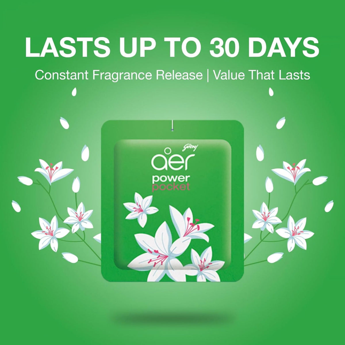 Godrej Aer Power Pocket Bathroom Fragrance - Jasmina Floral Delight