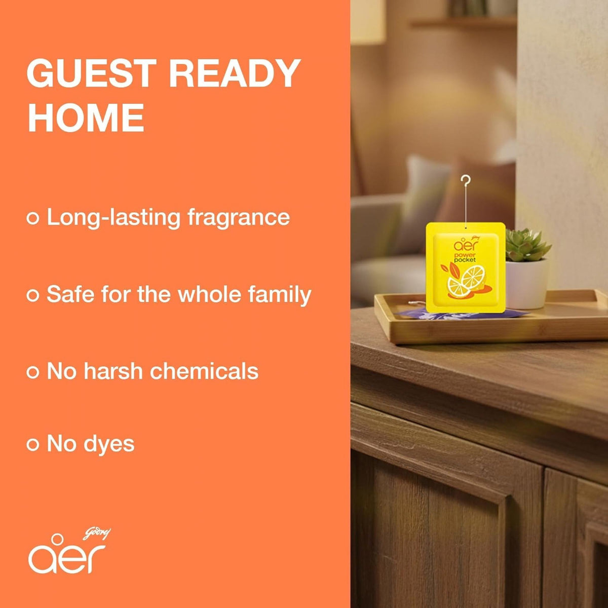Godrej Aer Power Pocket Bathroom Fragrance - Lemon Tangy Delight