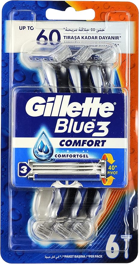 Gillette Blue3 Comfort Disposable 6 Razors For Men Main image