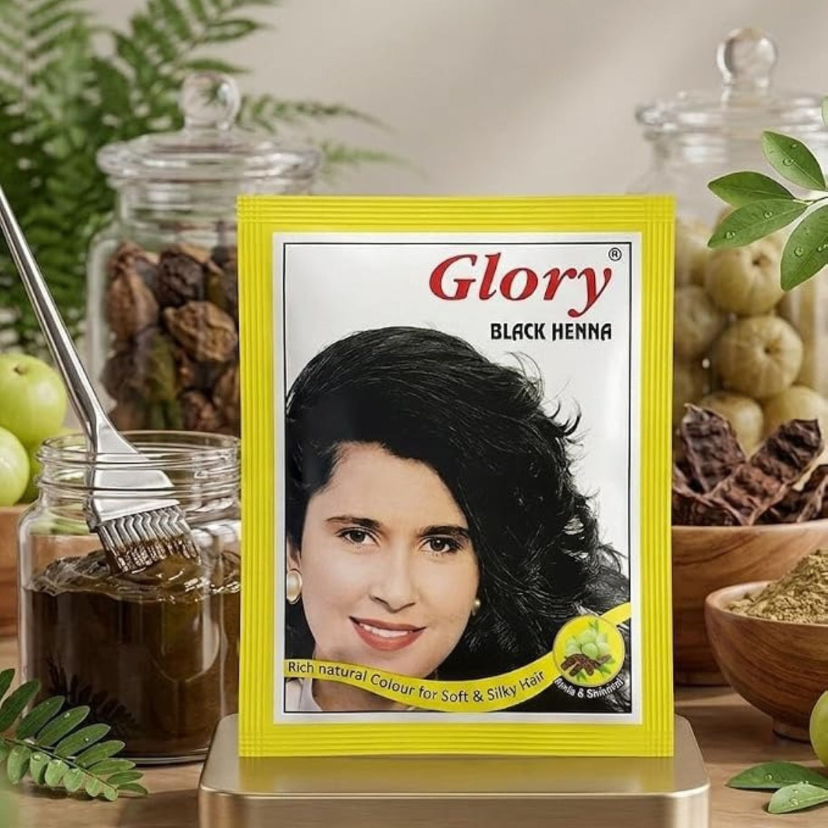 Glory Henna Hair Color Black - Natural Henna Based Hair Color
