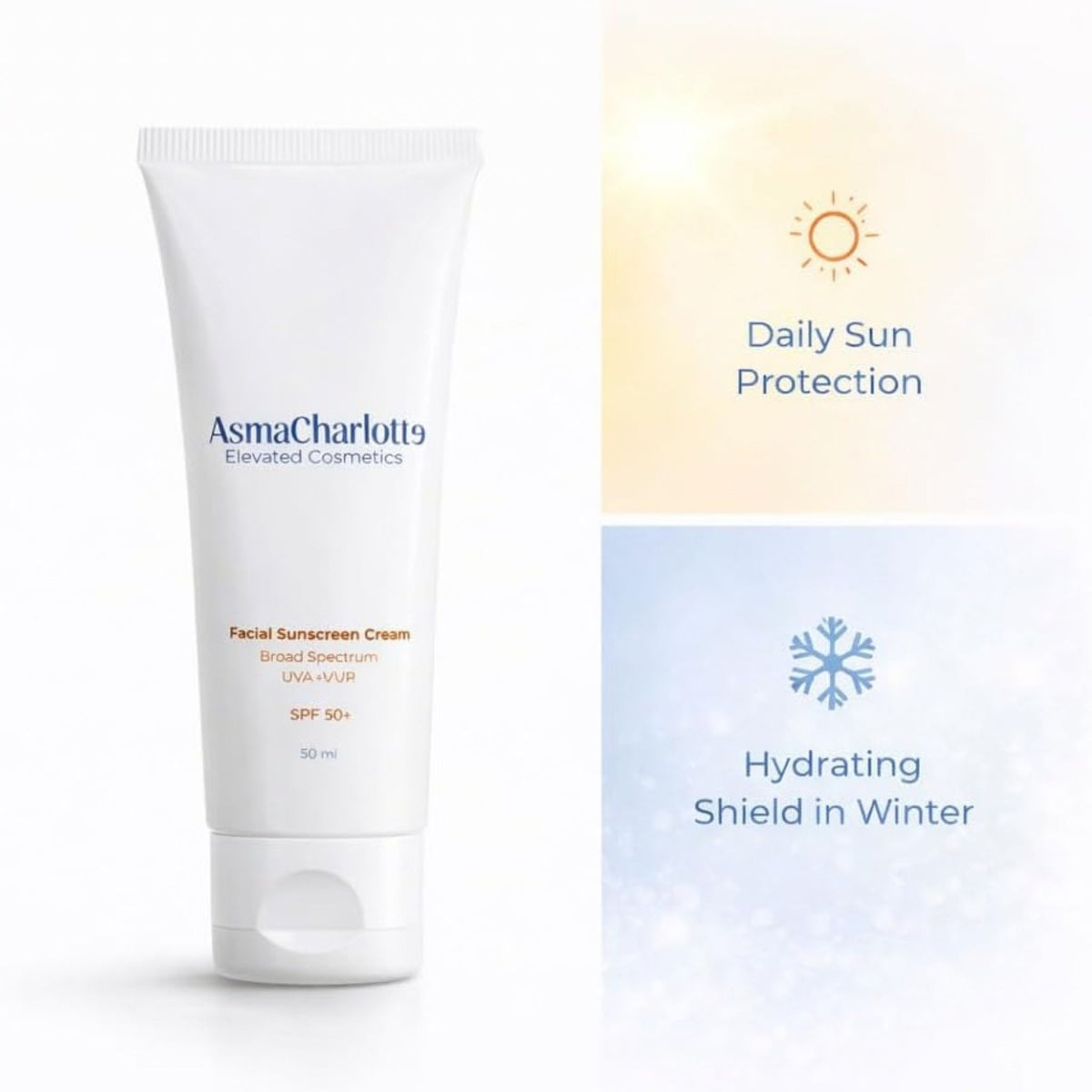 AsmaCharlotte Facial Sunscreen Cream - SPF 50+