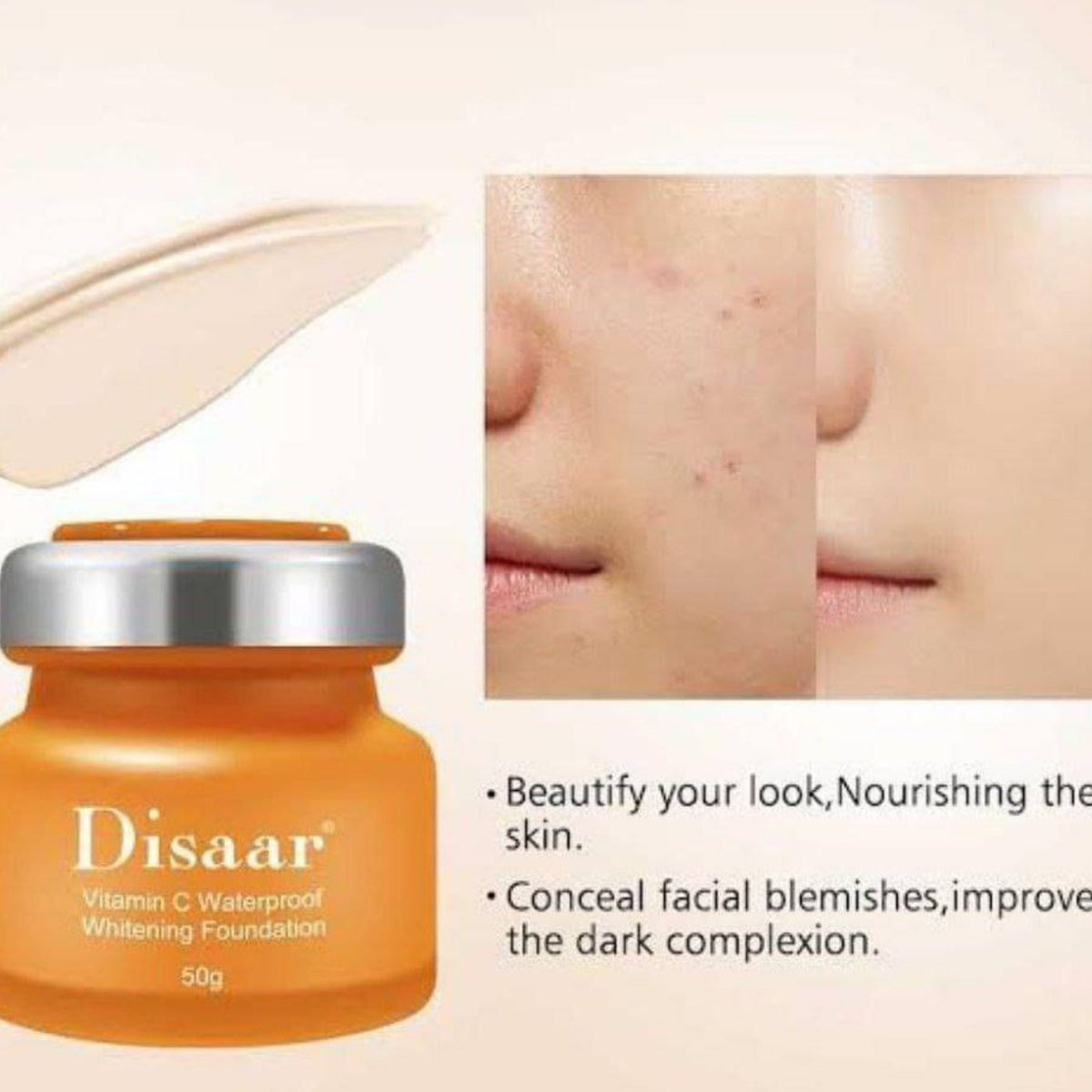 Disaar Vitamin C Whitening Waterproof Foundation