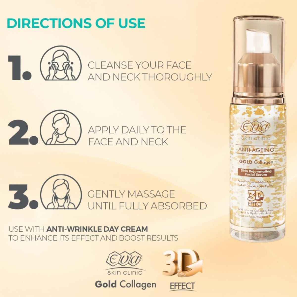 Eva Skin Clinic Anti-Ageing Gold Collagen Skin Rejuvenating Facial Serum - Facial Serum