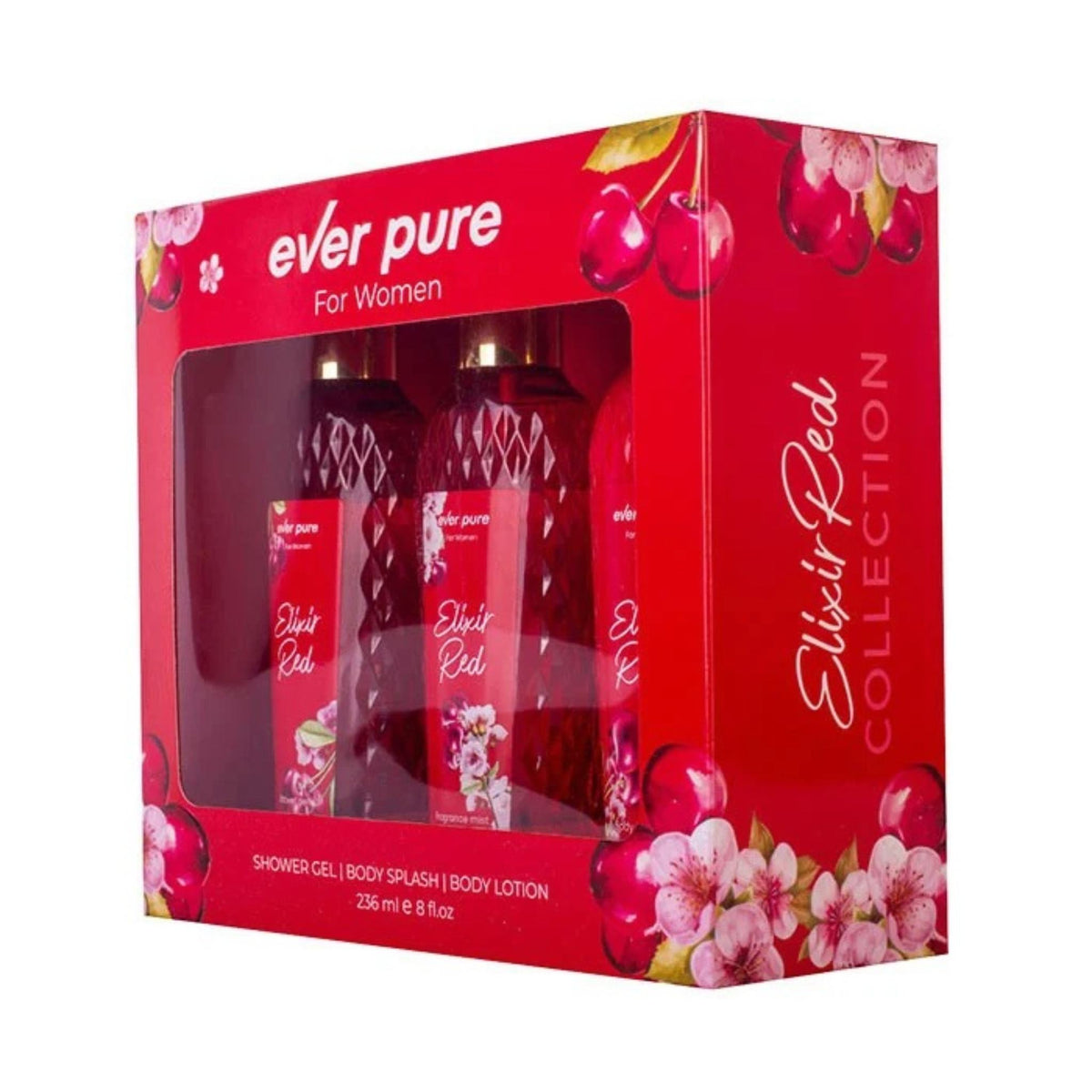 Ever Pure Gift Set Elixir Red Collection - Body Lotion, Body Splash & Shower Gel