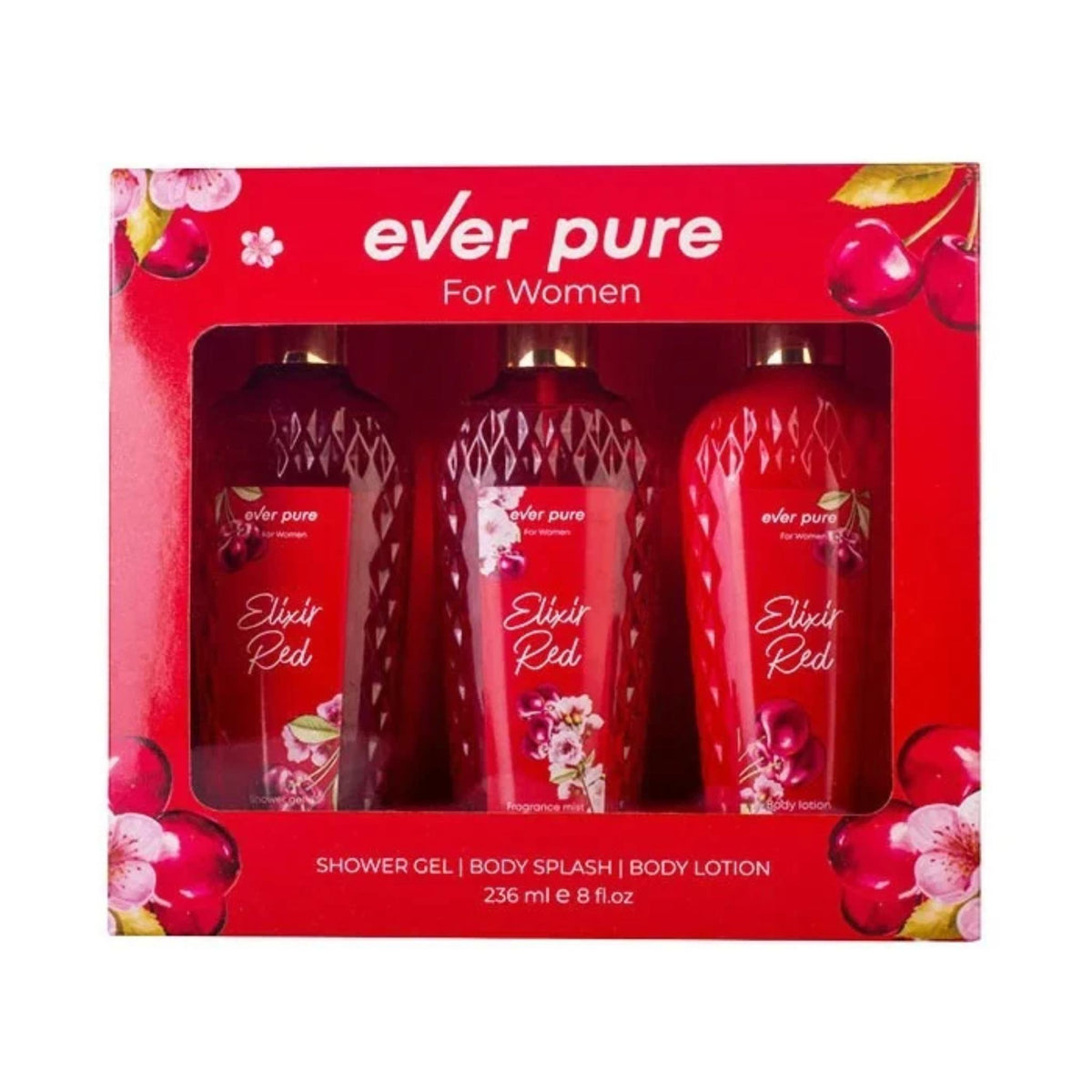Ever Pure Gift Set Elixir Red Collection - Body Lotion, Body Splash & Shower Gel