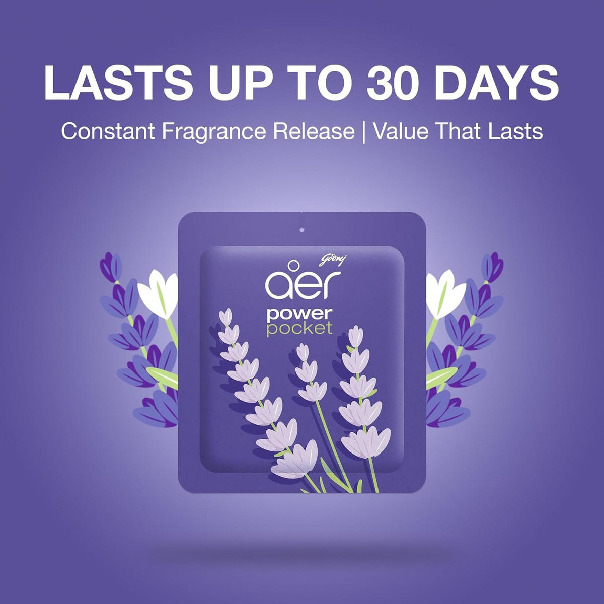 Godrej Aer Power Pocket Bathroom Fragrance - Lavender Bloom