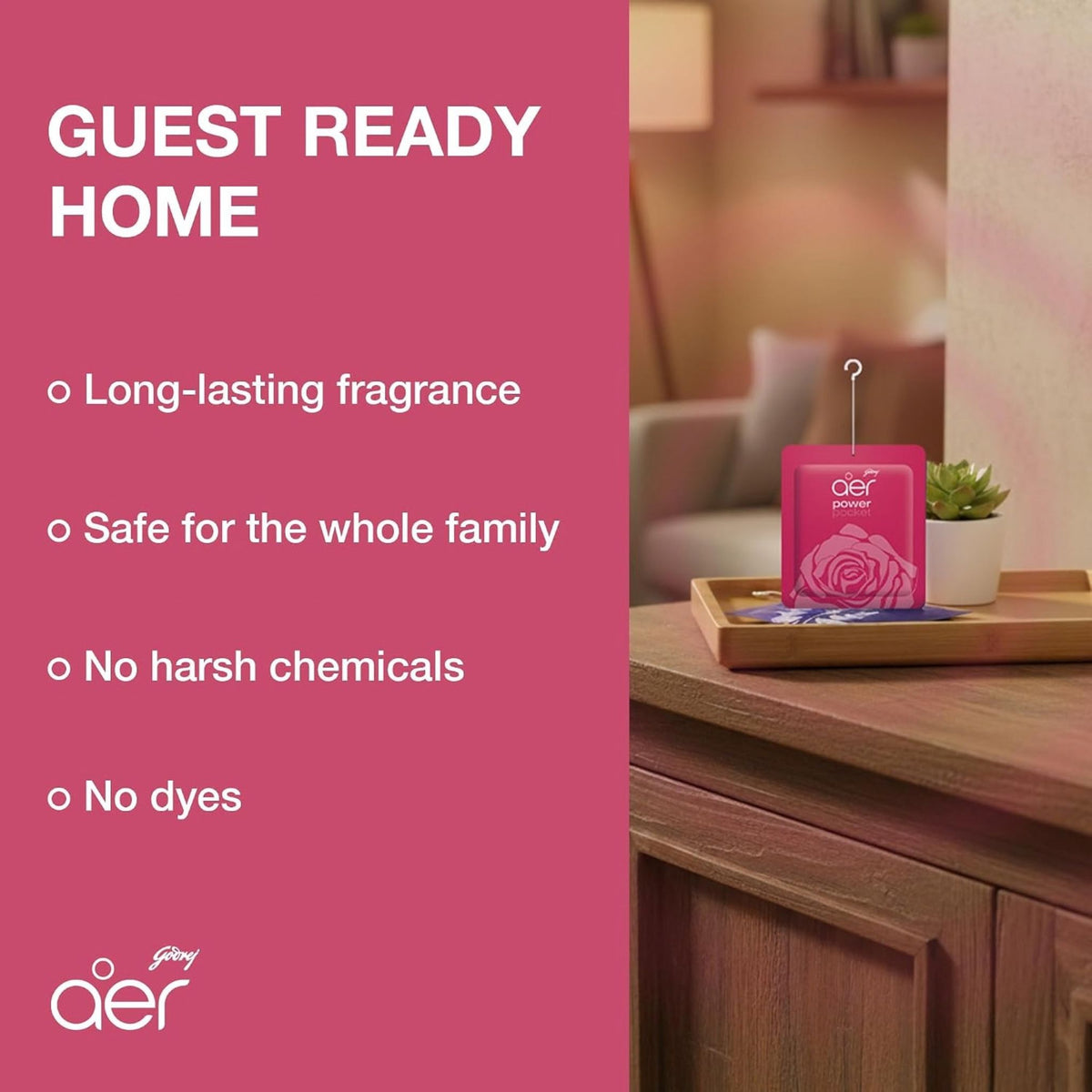 Godrej Aer Power Pocket Bathroom Fragrance - Rose Fresh Blossom