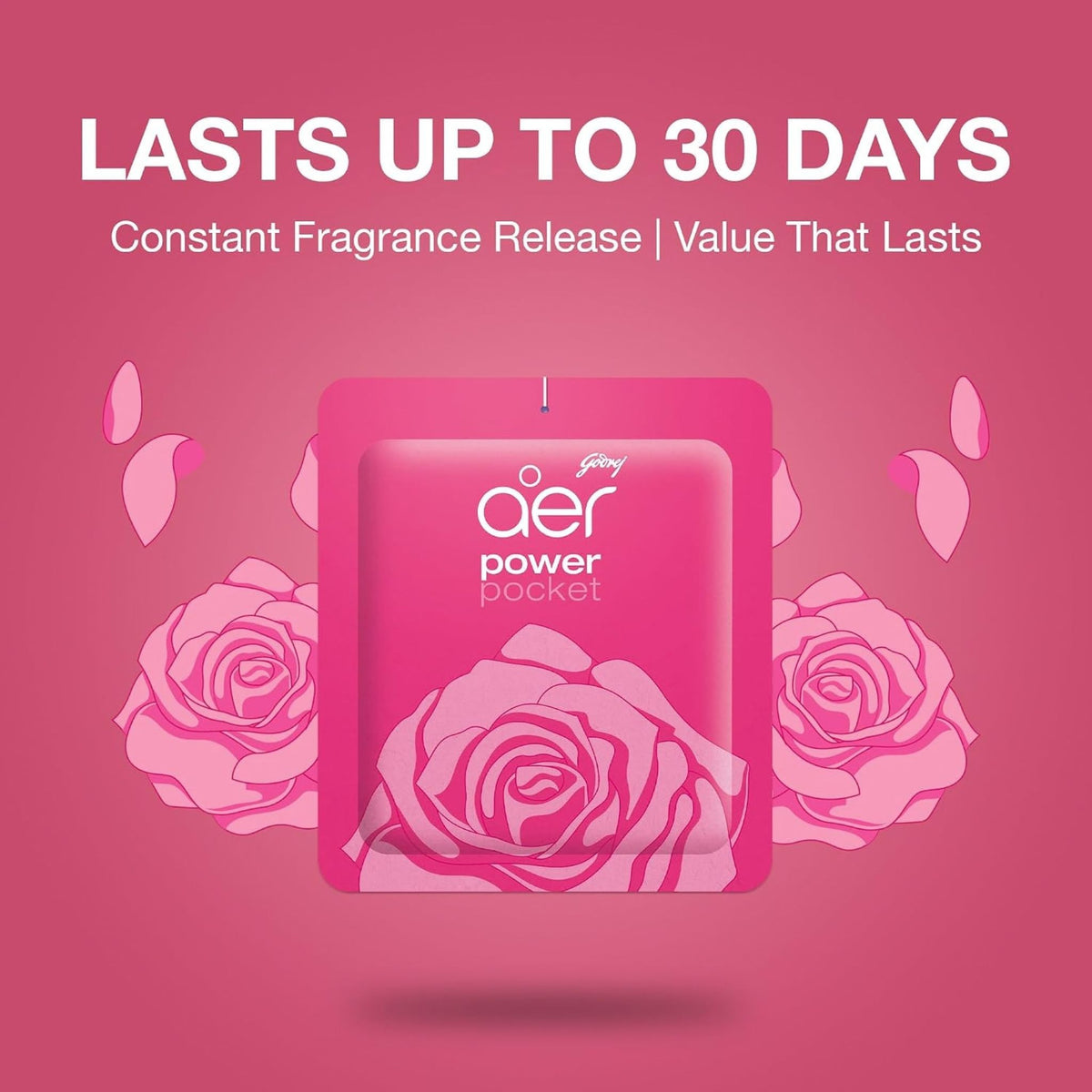 Godrej Aer Power Pocket Bathroom Fragrance - Rose Fresh Blossom