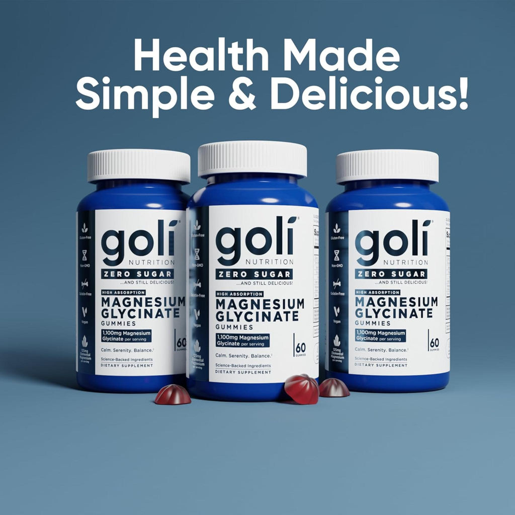 Goli Nutrition Zero Sugar Magnesium Gummies -- 60 Gummies