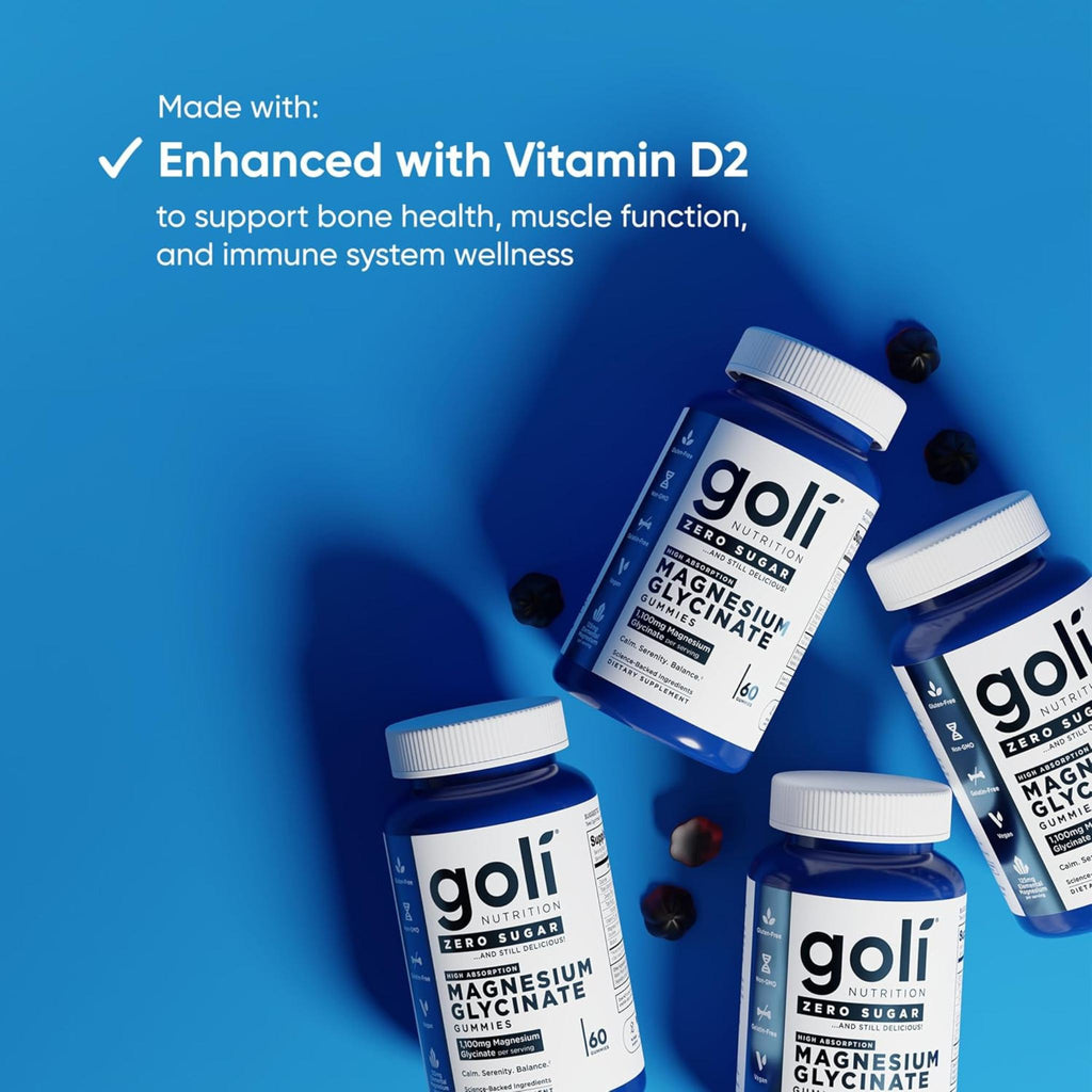 Goli Nutrition Zero Sugar Magnesium Gummies -- 60 Gummies