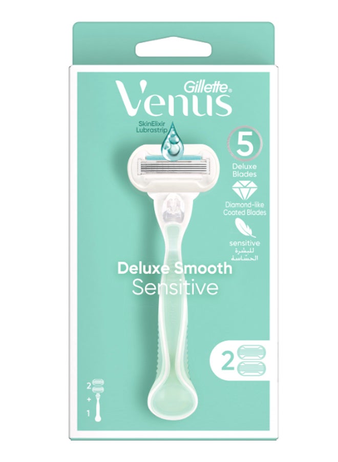 Gillette Venus Deluxe Smooth 5 Sensitive Razor 2 Refills For Women Main image