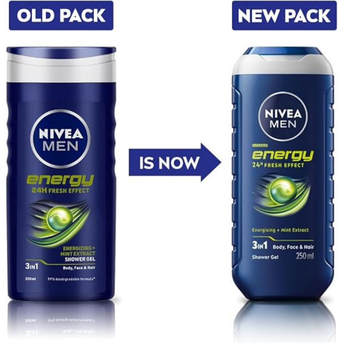 Nivea 3 In 1 Energy 24H Fresh Shower Gel For Men