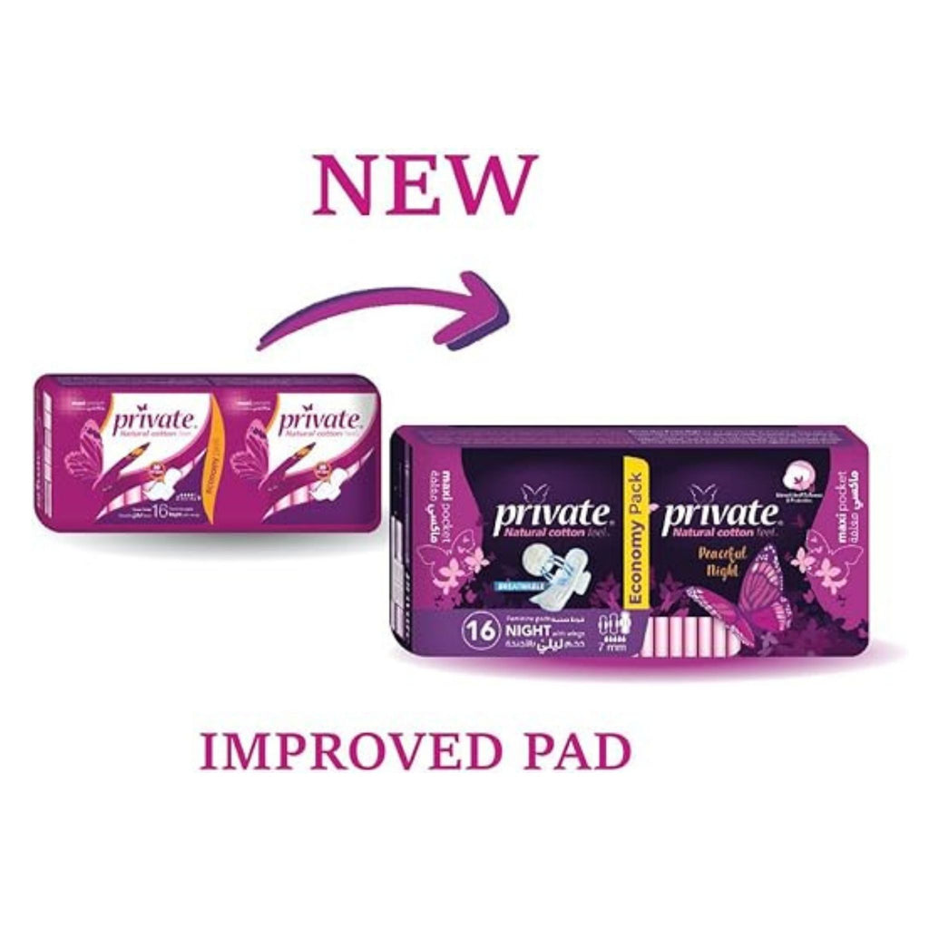 Private Economy Pack Night Pads - 16 Pieces