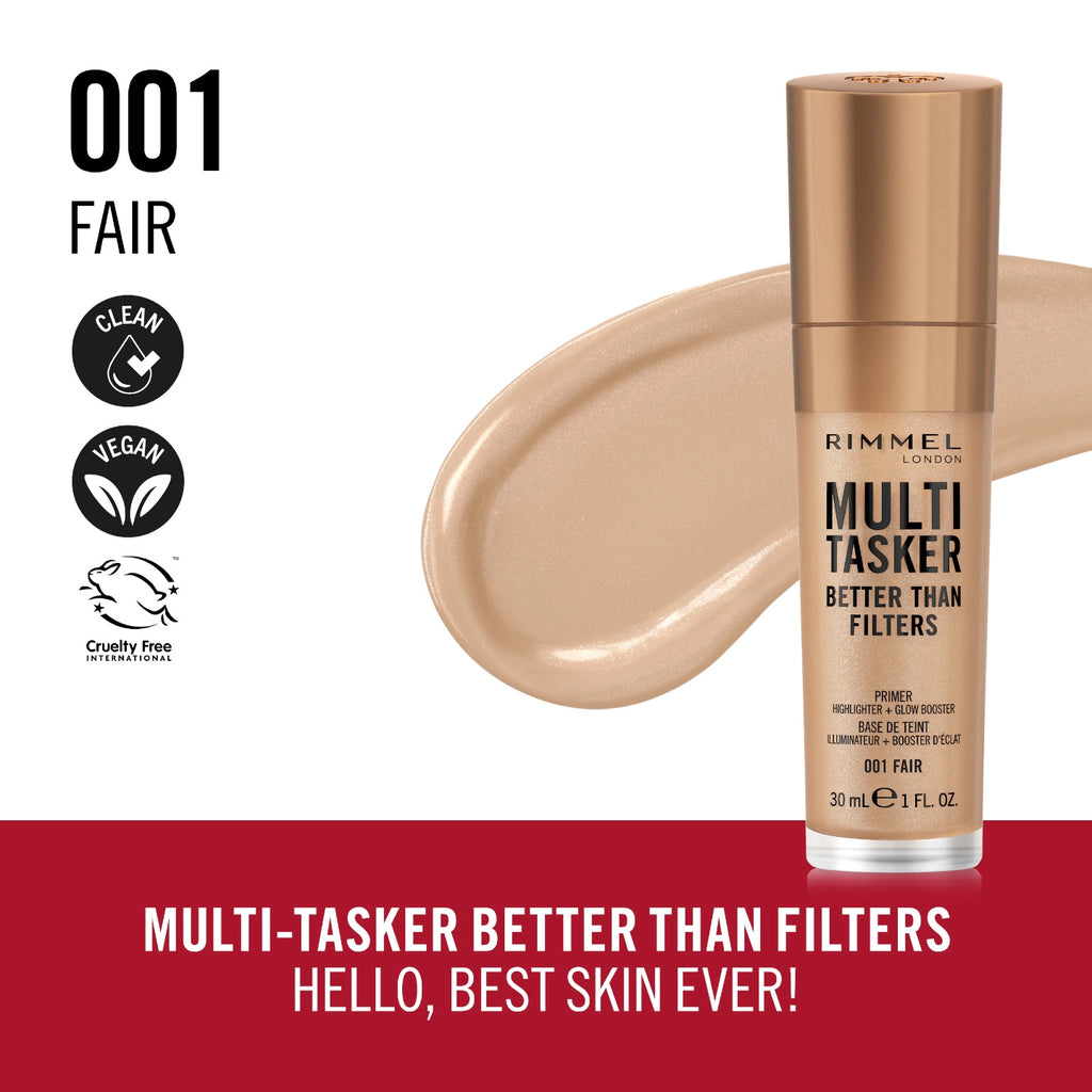 Rimmel Multi Tasker Better Than Filters - Rimmel Glow Booster, Highlighter & Anti Aging Primer