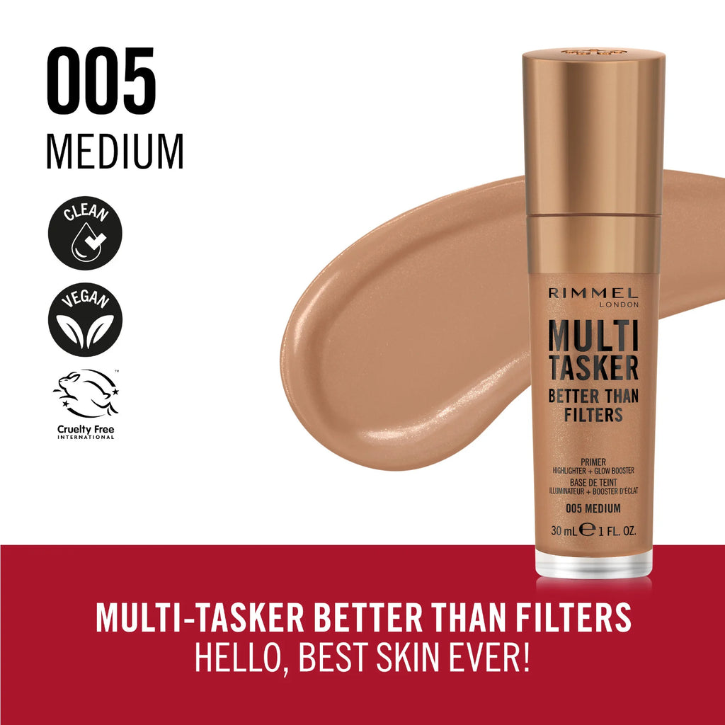 Rimmel Multi Tasker Better Than Filters - Rimmel Glow Booster, Highlighter & Anti Aging Primer