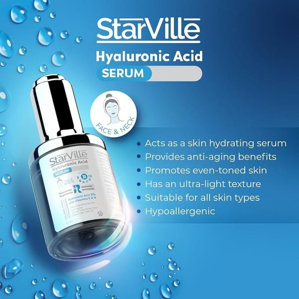 Starville Hyaluronic Acid Serum - Facial Serum