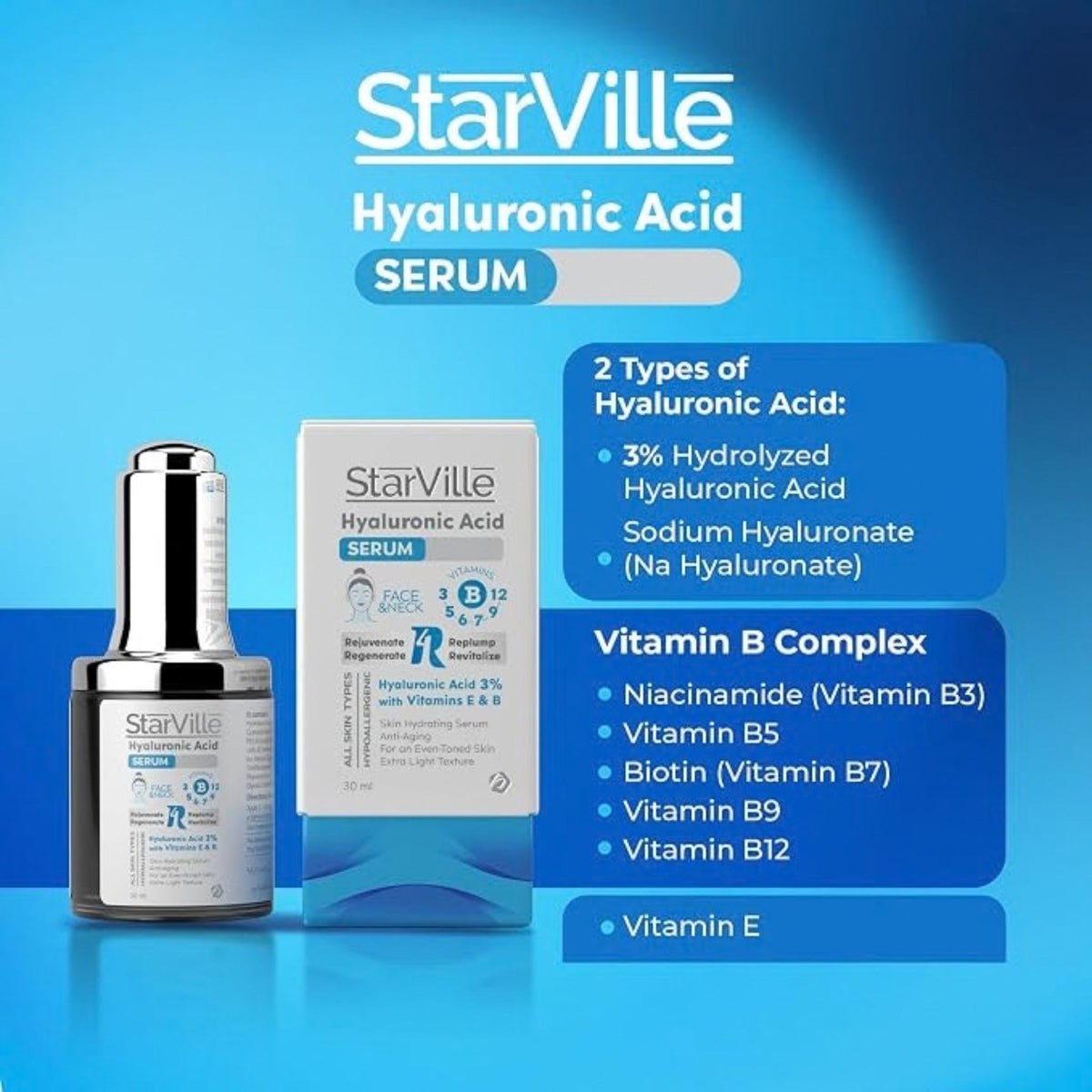 Starville Hyaluronic Acid Serum - Facial Serum
