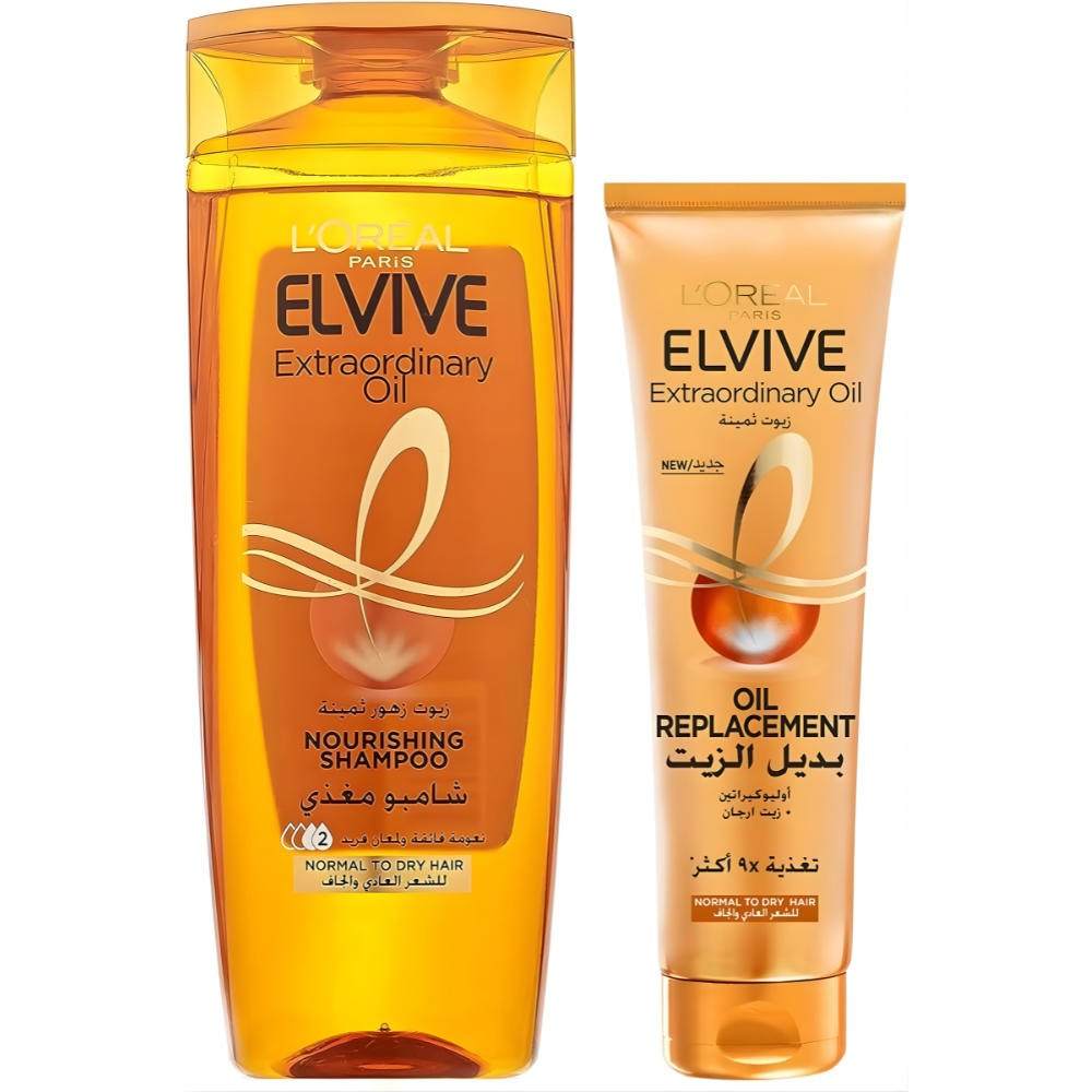 L'oreal paris Elvive Dry Shampoo 400 ml + Oil Replacement 300 ml Set