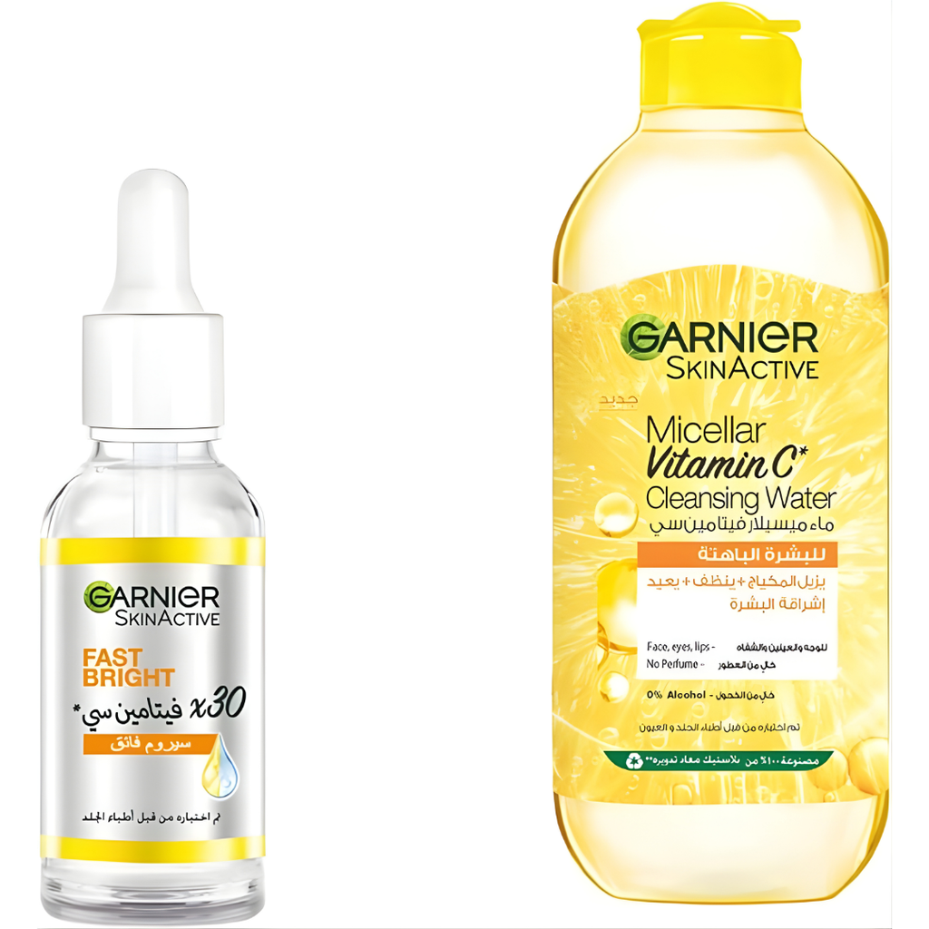 Garnier Fast Bright Vitamin C Serum - 30 ml + Free Micellar Vitamin C 100 ml