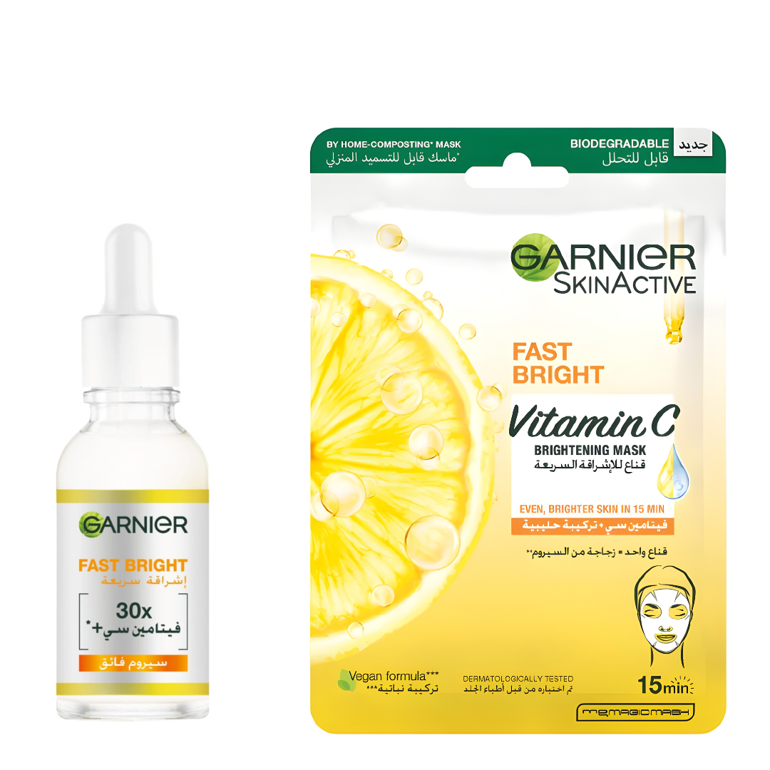 Garnier Fast Bright Serum + Fast Brightening Mask