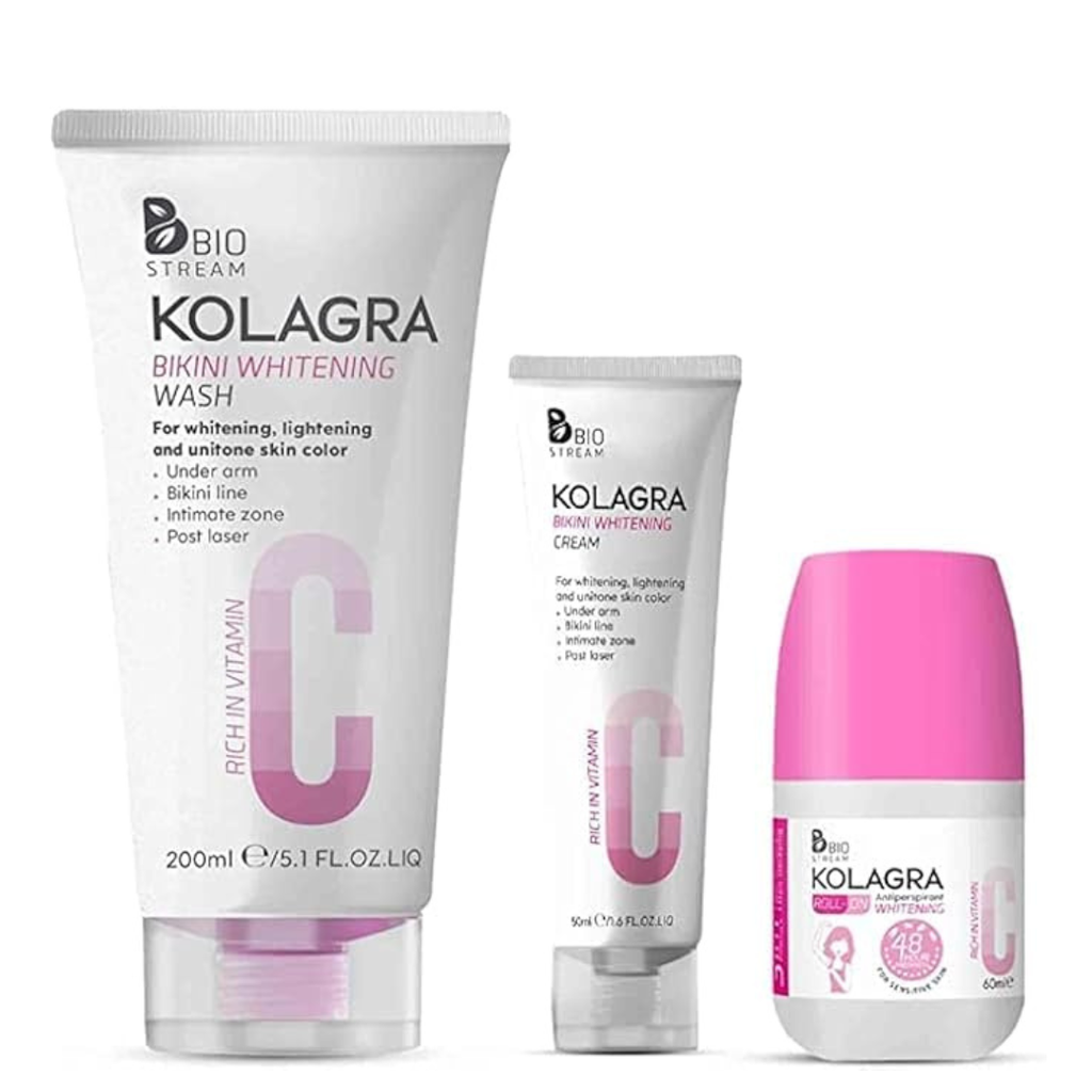 Kolagra Bikini Care Set - Cream + Wash + Roll-On