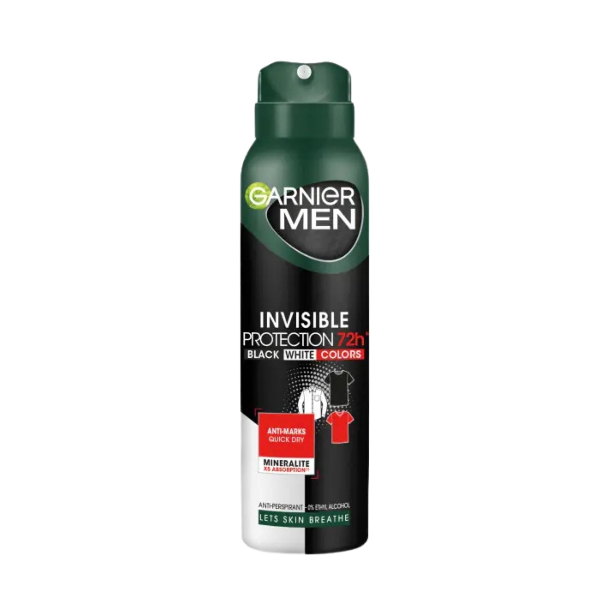 Garnier Men Mineral Invisible Protection Black, White & Colors 72h Antiperspirant Spray - Deodorants & Antiperspirants Main image
