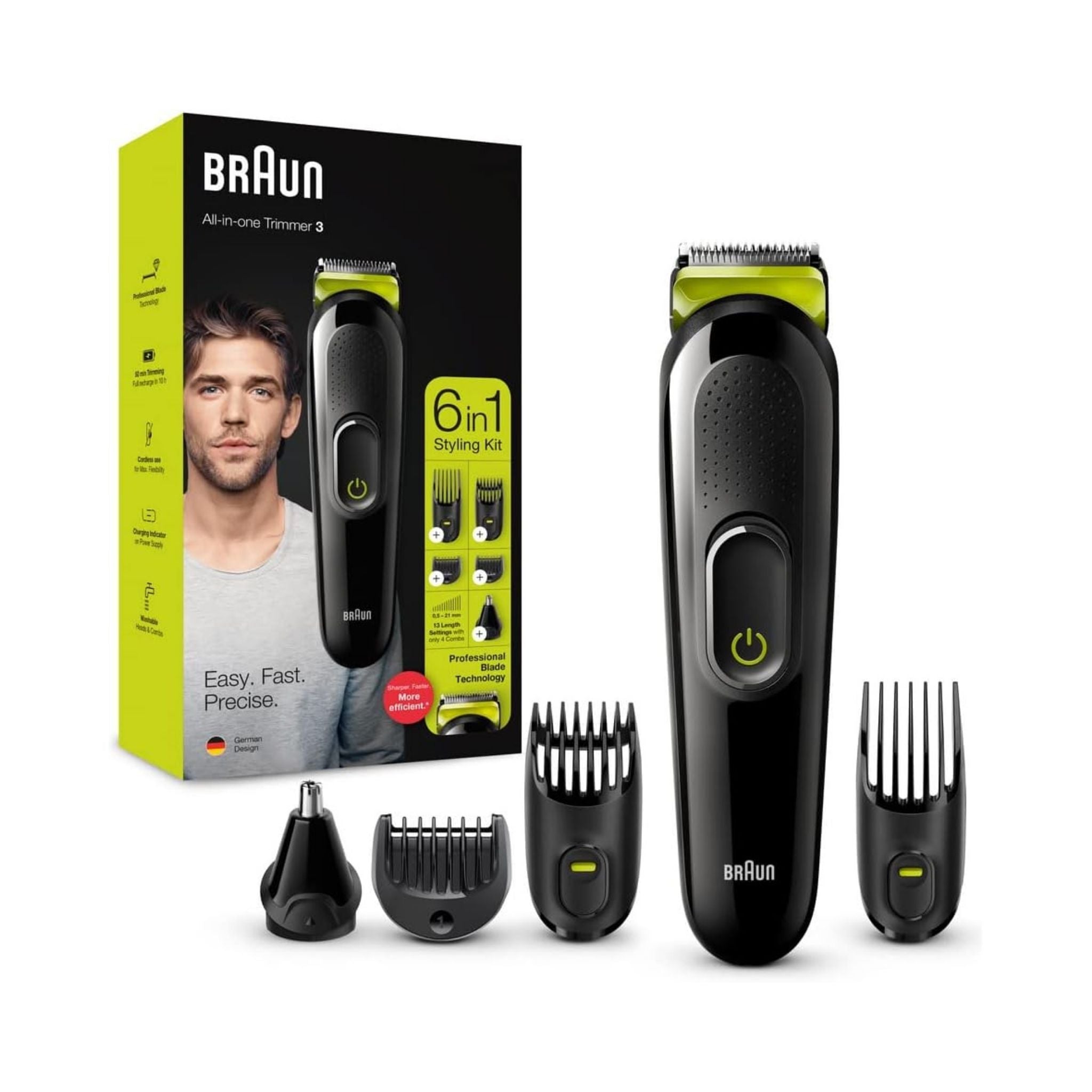 Braun All-in-one Trimmer 3 MGK3221, 6-in-1 Trimmer, 5 Attachments - Electric Trimmers Main image