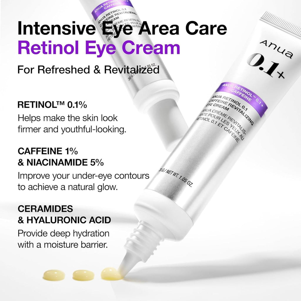 Anua Retinol 0.1% + Caffeine Revitalizing Eye Cream - Eye Creams