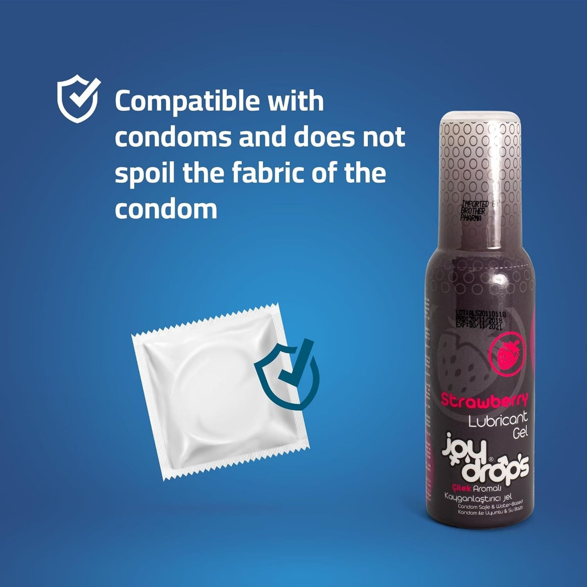 Joy Drops Strawberry Aromatic Lubricant Gels - Condoms & Contraceptives