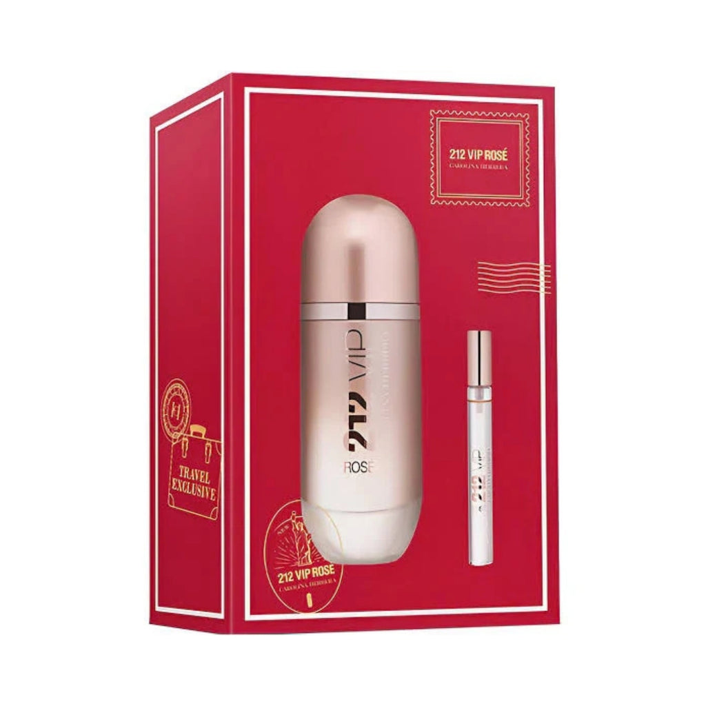 Carolina Herrera 212 VIP Rosé 2-Piece Gift Set for Women - Eau de Parfum 80ml + 10ml Travel Size
