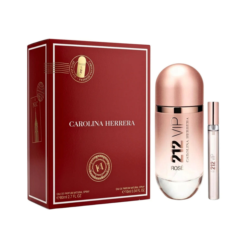 Carolina Herrera 212 VIP Rosé 2-Piece Gift Set for Women - Eau de Parfum 80ml + 10ml Travel Size