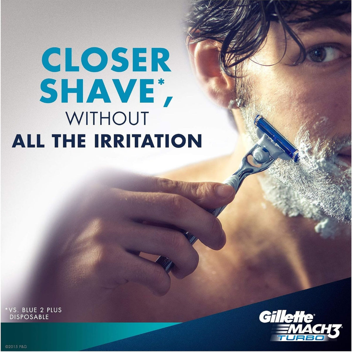 Gillette Mach3 Turbo Razor Pack 1 Razor Handle and 2 Blade Refills - Razors & Blades