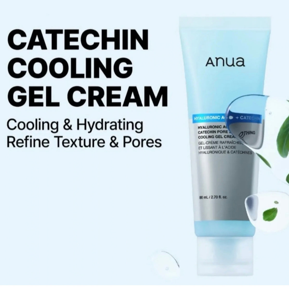 Anua Hyaluronic Acid + Catechin Pore Smoothing Cooling Gel Cream - Moisturizer