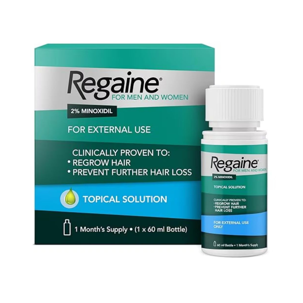 Regaine 2% Minoxidil Topical Solution For Women & Men - Hair Loss, Regrowth & Thickening