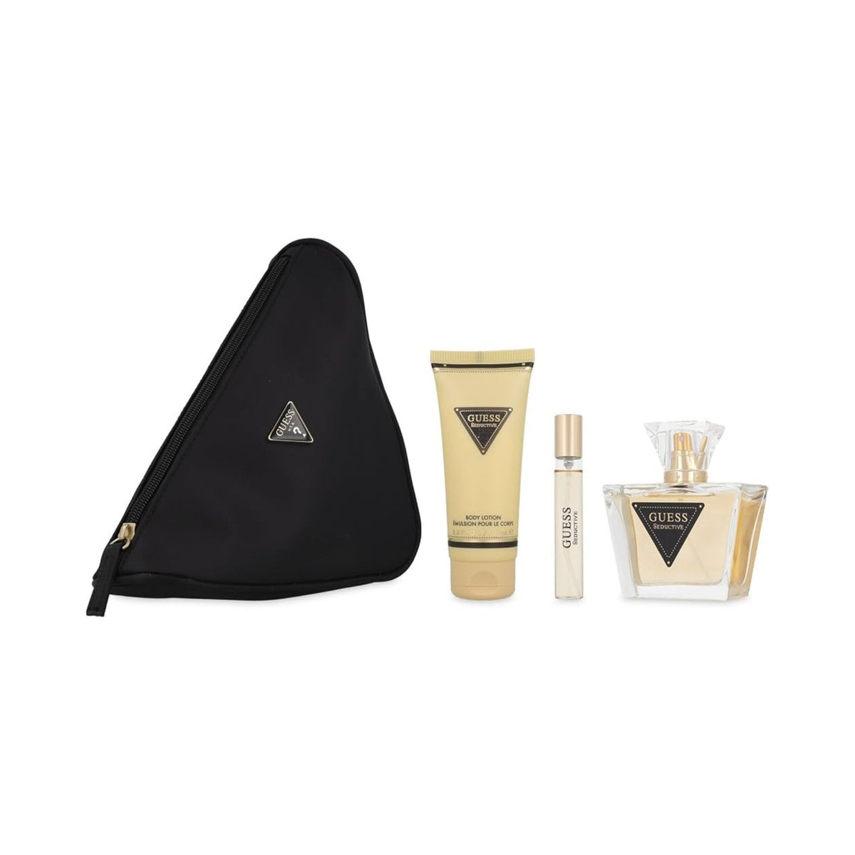 Guess Seductive for Women Gift Set - Eau de Toilette 75ml + Travel Size 15ml + Body Lotion 100ml + Makeup Bag
