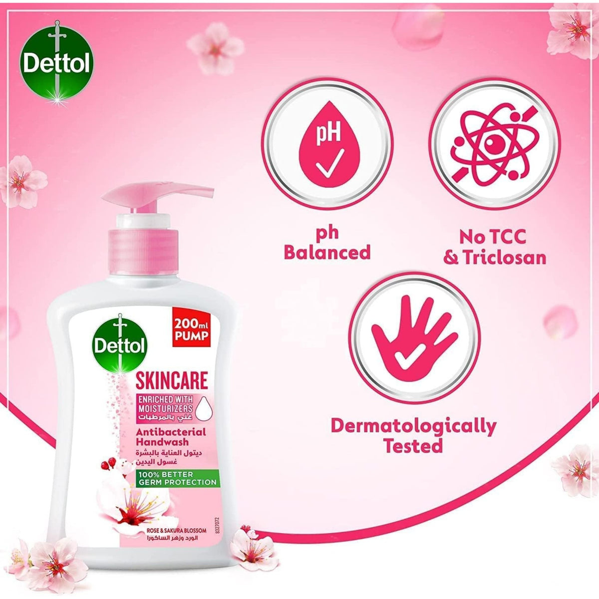 Dettol Skincare Liquid Handwash Pump Rose & Sakura Blossom 25% OFF
