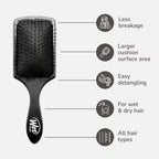 Wet Brush Paddle Detangle Black - Hair Brushes