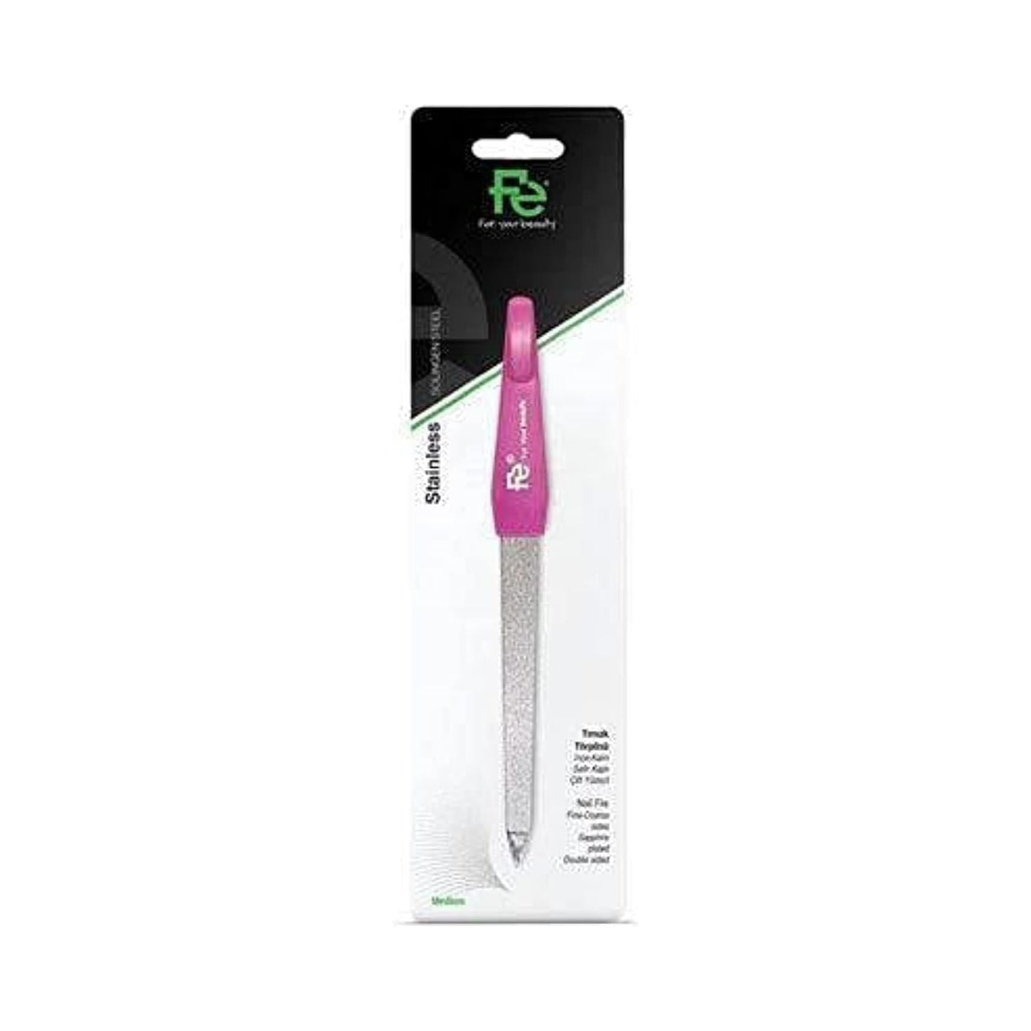 Fe Medium Sapphire Plated Nail File Stainless & Solingen Steel - Nail Tools