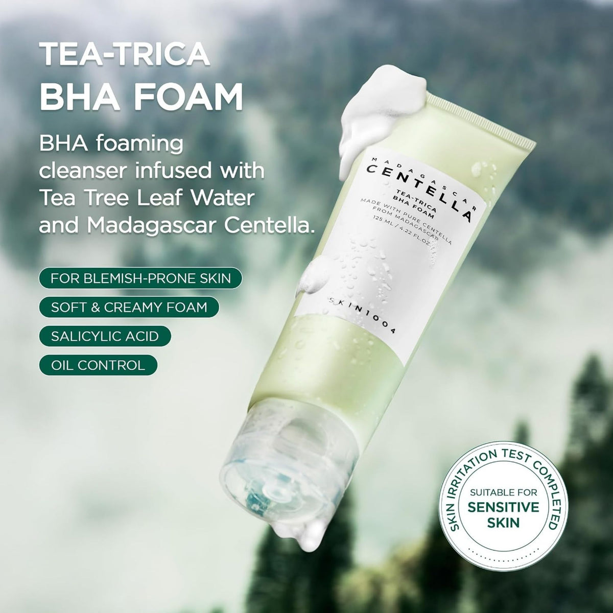 SKIN1004 Centella Tea-Trica BHA Foam - Face Wash Foam