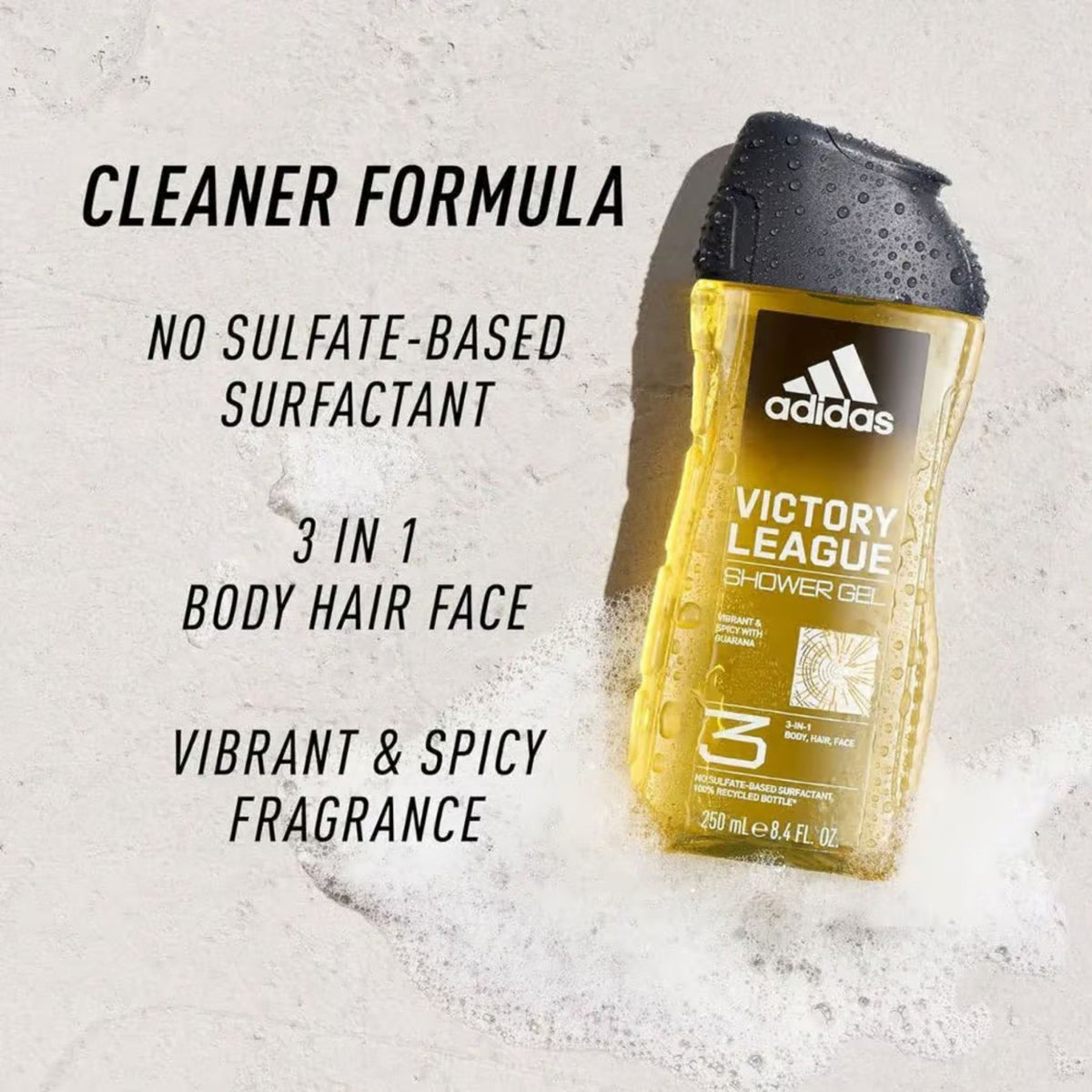Adidas Victory League 3-in-1 Shower Gel - Hair, Face & Body Wash