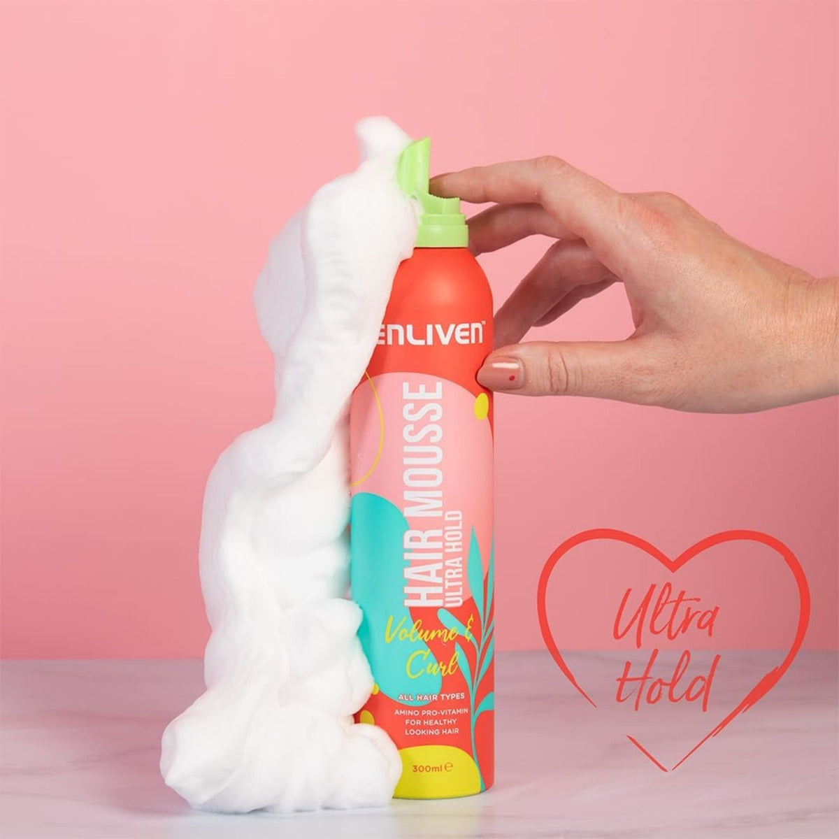 Enliven Hair Mousse Ultra Hold Volume & Curl - Styling Products & Hair Mist