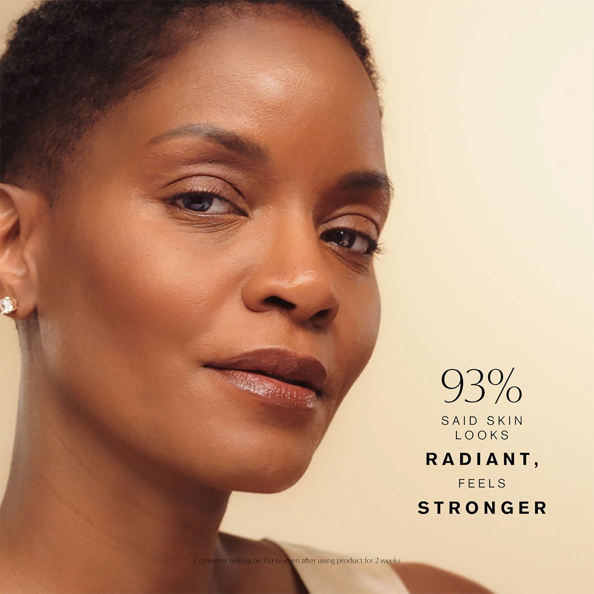 Refect Beauty model with radiant, firm skin showcasing results of Estée Lauder Revitalizing Supreme+ Moisturizer