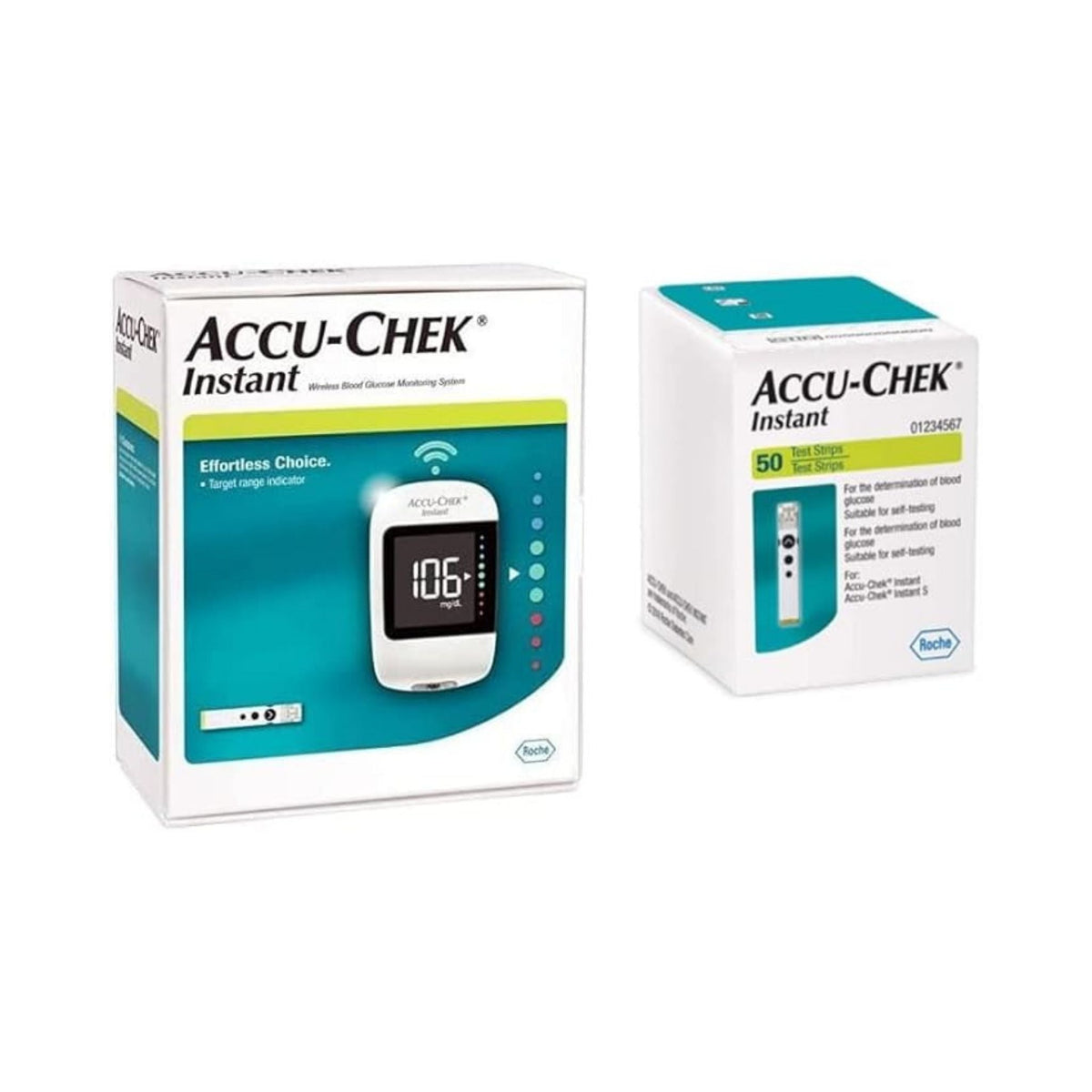 Refect Beauty Accu-Chek Instant blood glucose meter kit with 50 test strips for diabetes monitoring Main image