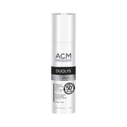 Refect Beauty ACM Duolys Anti-Ageing UV SPF 50+ facial sunscreen cream in a white 50ml pump bottle