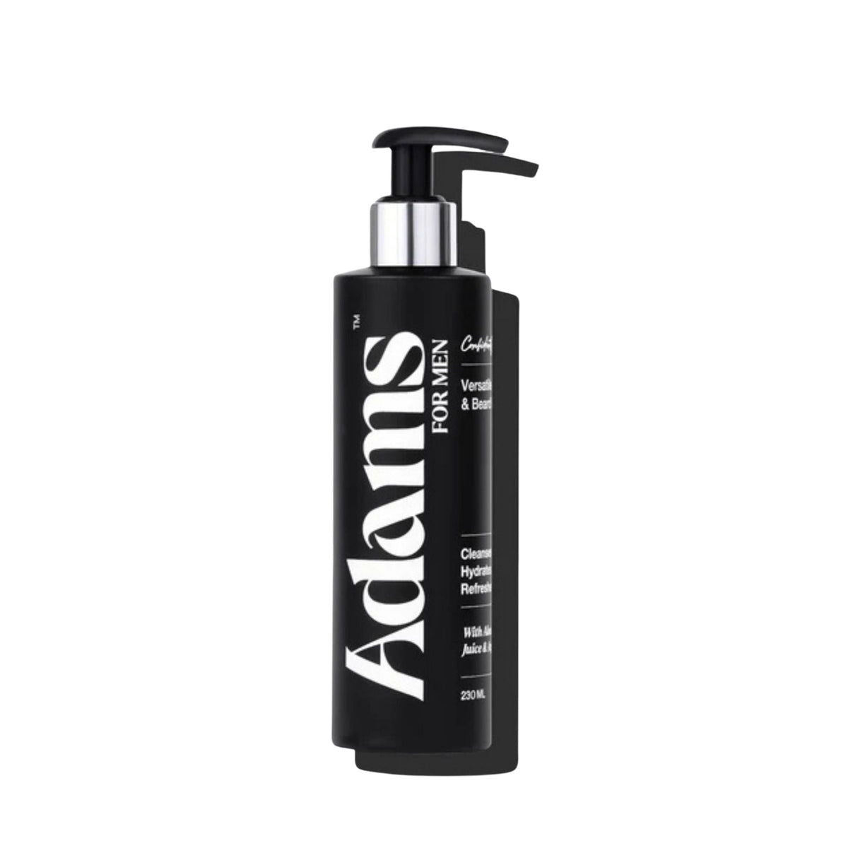 Refect Beauty Adams Versatile Face & Beard Wash in a black pump bottle for daily grooming and skin hydration.